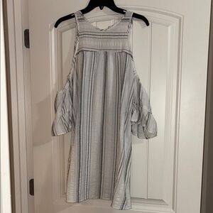 Striped Cold Shoulder Dress